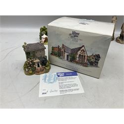 Sixteen Lilliput Lanes, to include The Golden Jubilee, Round Tower - Windsor Castle, Castle of the Golden Chalice, Travellers Rest, with box and deed,  Summer Days, Sunshine Creek, Writing with Lewis Carol, with box and deed,  etc 