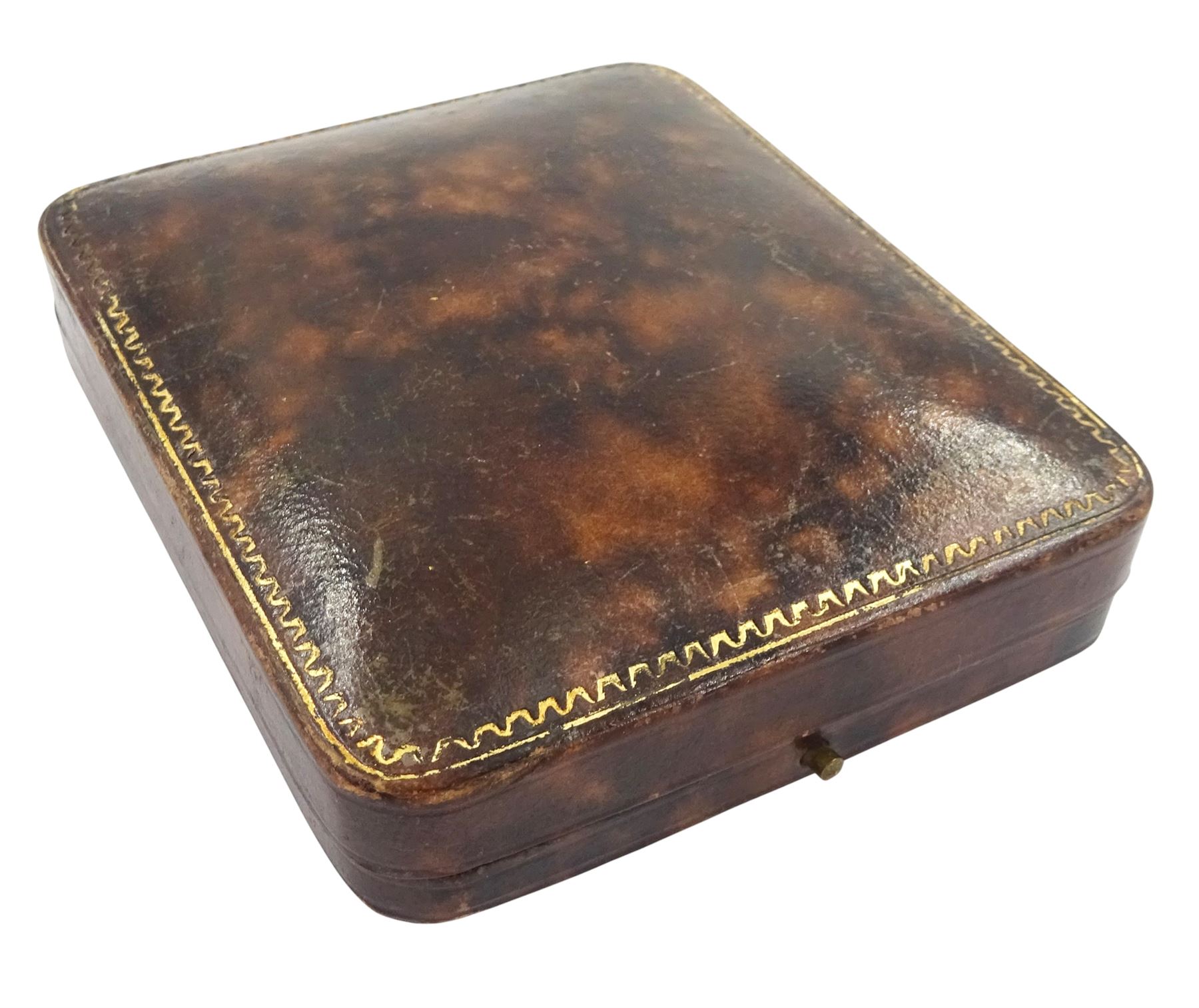 Early 20th century 9ct gold full hunter keyless lever pocket watch, white enamel dial with Roman numeral hour markers and subsidiary seconds dial, case by Aaron Lufkin Dennison, Birmingham 1927