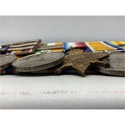 South Africa/WW1 Distinguished Service Order group of seven medals comprising D.S,O. with original ribbon bar and top bar slider, Queens South Africa Medal with three clasps for Defence of Kimberley, Orange Free State and Transvaal, Kings South Africa Medal with two clasps for South Africa 1901 & 1902 awarded to Capt. C.J. O'Gorman D.S.O. R.A.M.C., 1914-15 Star, British War Medal and Victory Medal with MID oak leaves awarded to Major (later Lt. Col.) C.J. O'Gorman D.S.O. R.A.M.C. and Kimberley Star 1899-1900; together with copies of research and biographical material