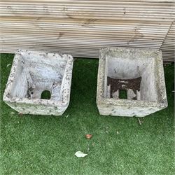 Set of five cast stone square planters  - THIS LOT IS TO BE COLLECTED BY APPOINTMENT FROM DUGGLEBY STORAGE, GREAT HILL, EASTFIELD, SCARBOROUGH, YO11 3TX