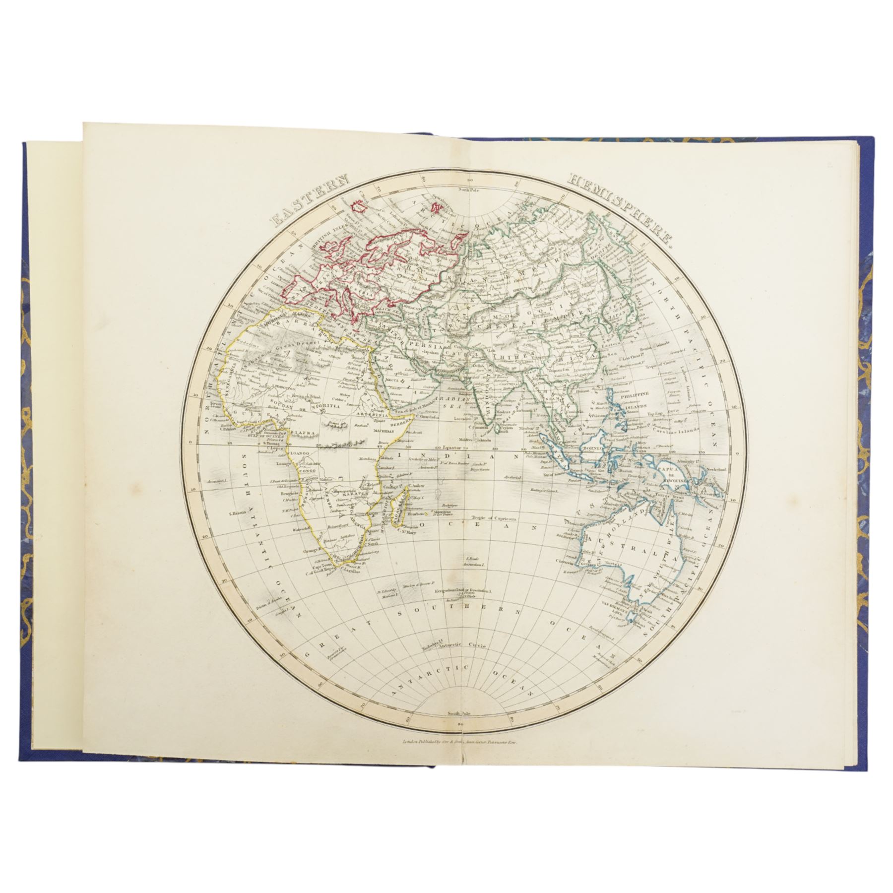 Sidney Hall's Travelling Atlas with all the Railroad with folding maps and advertisements and  Dower's Short Atlas of Modern Geography, rebound