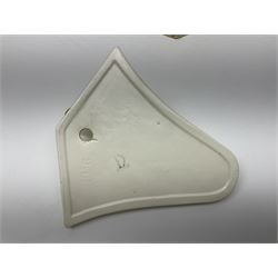 Sylvac budgieregar wall pocket, together with other Sylvac cermics including swan vases, blue tit vase and a frog figure etc, all with printed or impressed marks beneath, and a Poole Pottery cat figure, with printed mark beneath, wall pocket H22cm