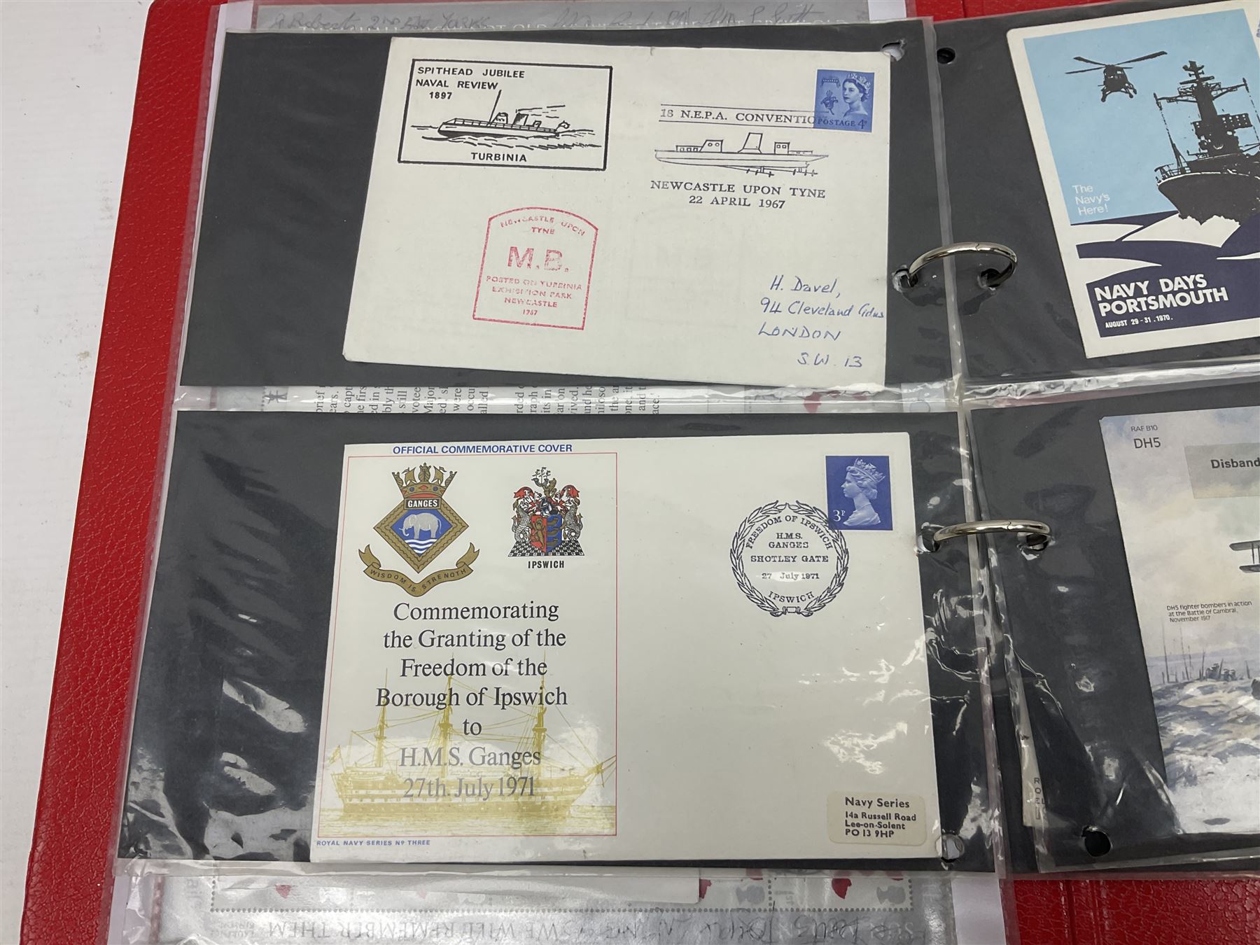 Mint block of twenty Royal Mail Remembrance Day 1st Class stamps with various signatures around the margin; and thirteen First Day Covers of military/maritime interest