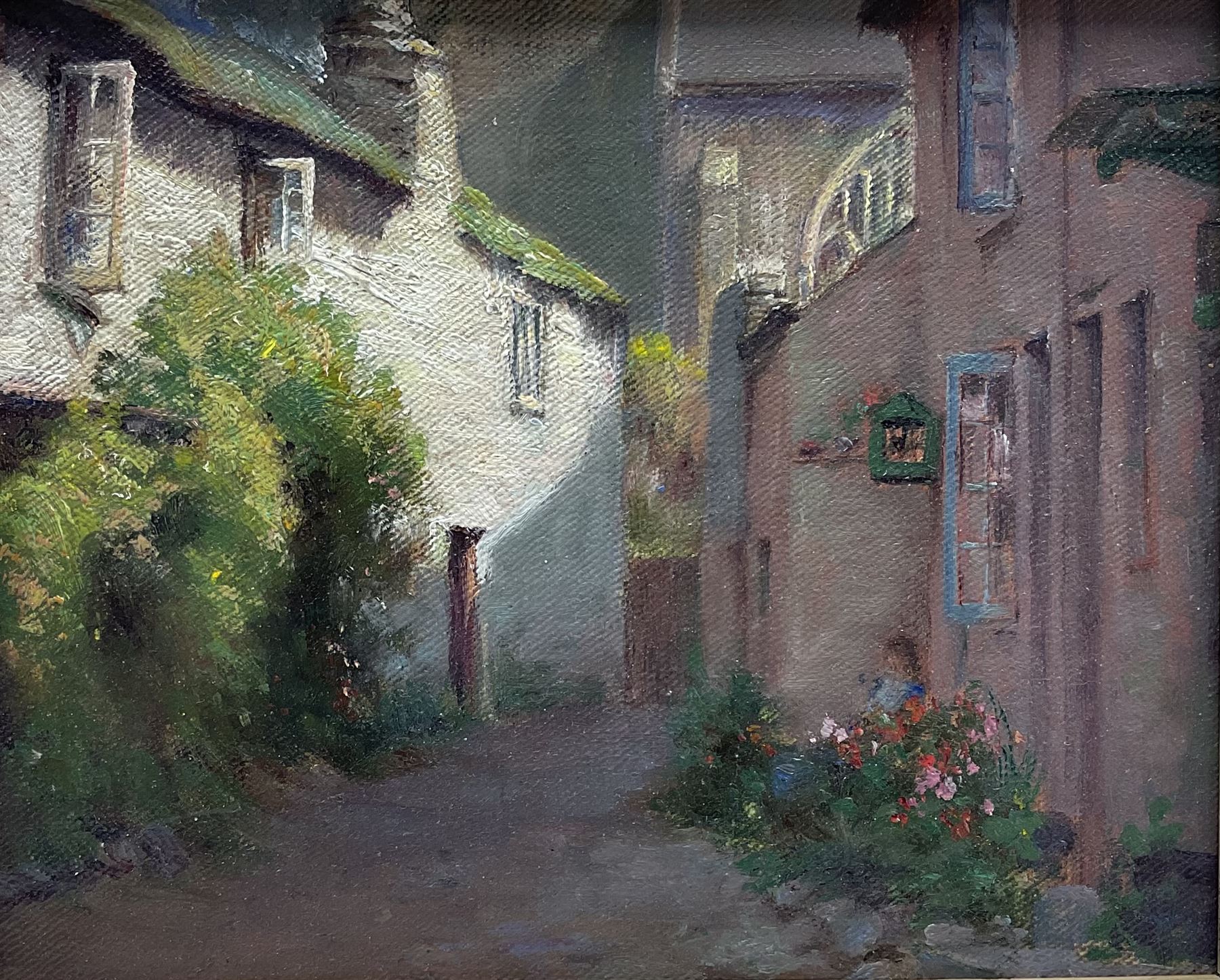 Newlyn School (Early 20th century): Girl on a Step, oil on canvas laid on panel unsigned 15cm x 19cm