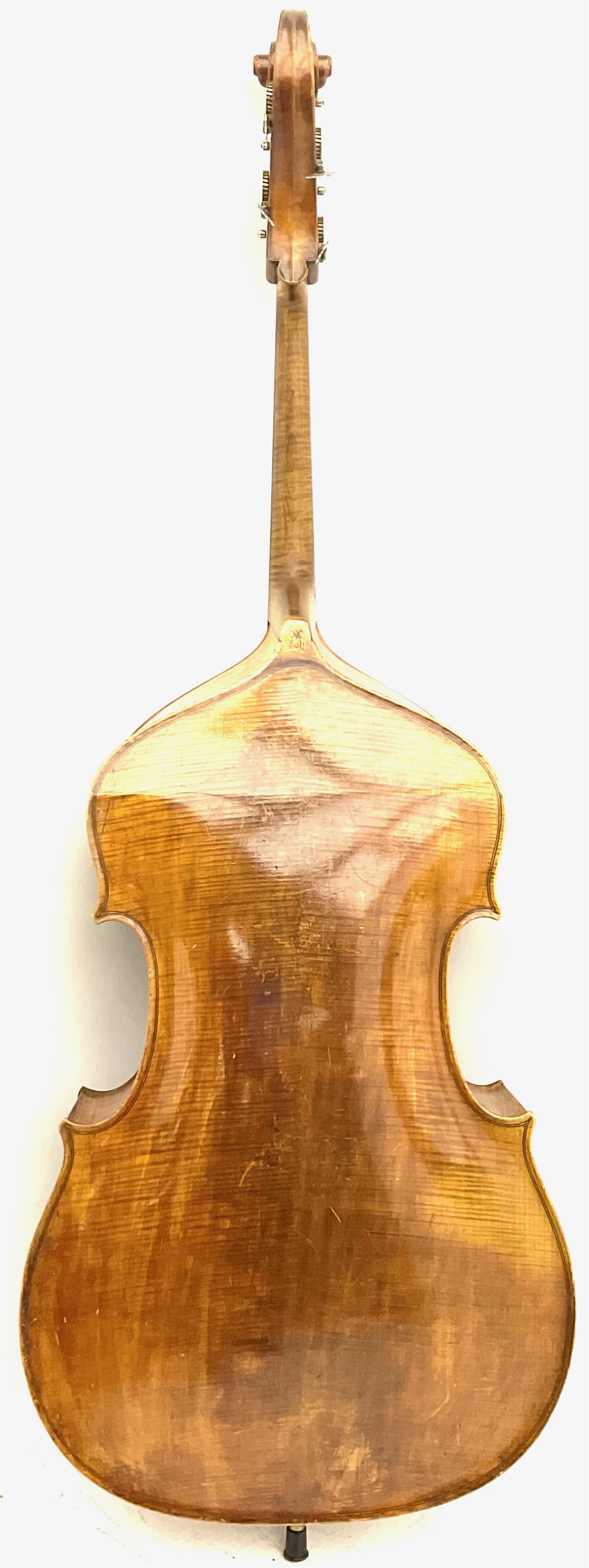 Fine double bass by Albert Volkmann double bass specialist of Schonbach Bohemia c1910, with 110cm (43.25