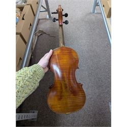 Violin and bow in fitted case