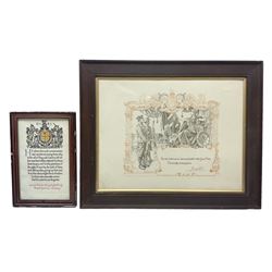 George V WW1 Memorial Scroll to Gunner W