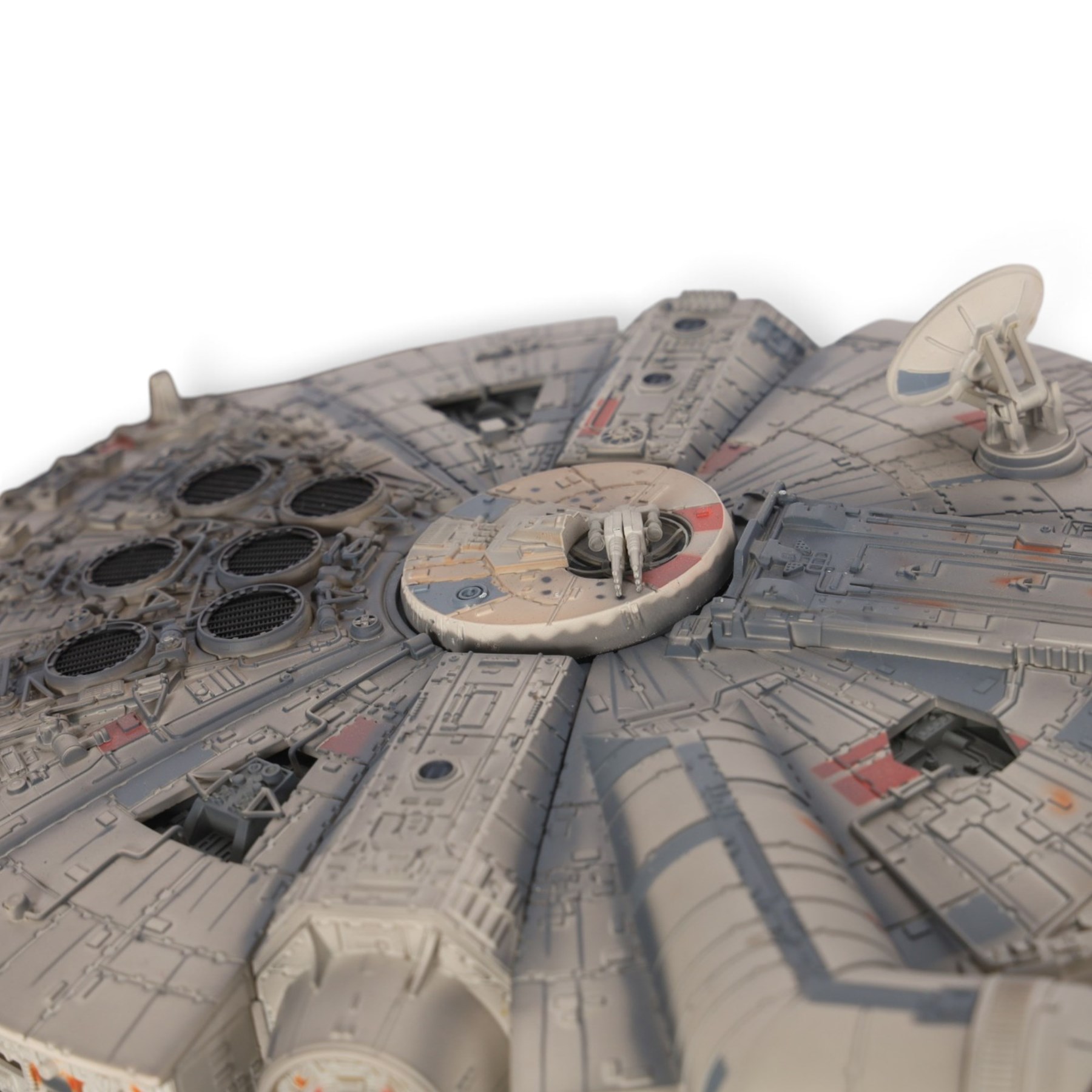 Code 3 Collectibles Star Wars Millennium Falcon  1:80 scale diecast replica, on display plinth with acrylic case, boxed, case H23cm, W40cm