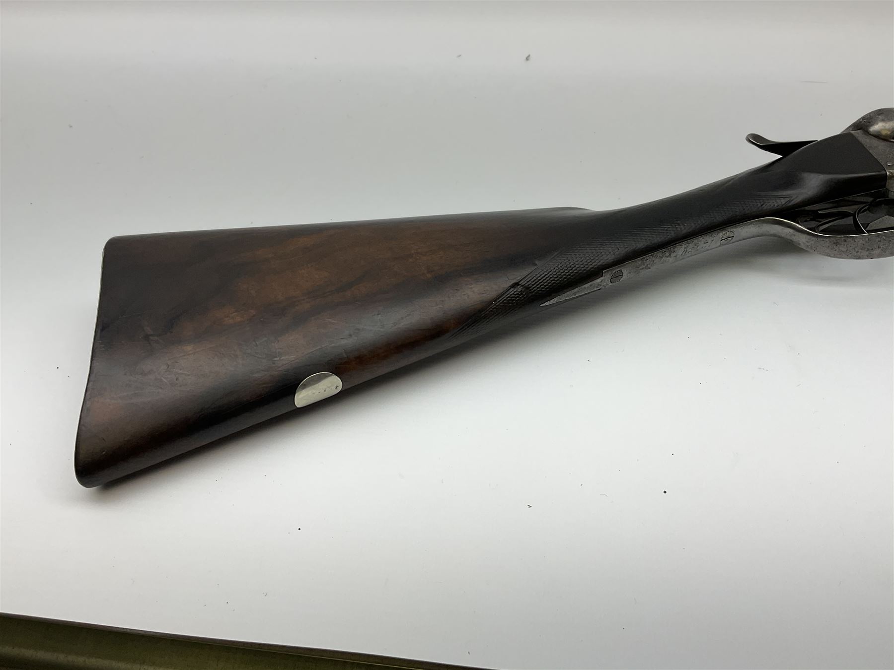 Charles Boswell 12-bore side-by-side double barrel box-lock non-ejector sporting gun, with 71.5cm sleeved barrels, thumb safety, walnut stock with chequered grip and fore-end, serial no.12720, L112.5cm overall SHOTGUN CERTIFICATE REQUIRED