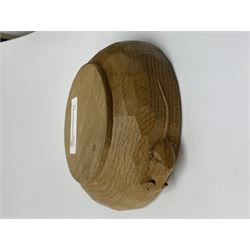 'Mouseman' adzed oak nut bowl by Robert Thompson of Kilburn 