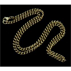 Gold curb link necklace chain, stamped 9K