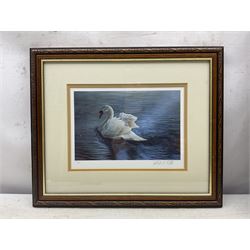 Robert E Fuller (British 1972-): Swan and Blue Tits, two limited edition colour prints signed and numbered 138/200 and 102/850 in pencil max 23cm x 32cm(2)
