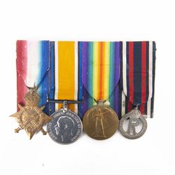WWI medal trio awarded to female recipient; 1914-15 Star, War Medal and Victory Medal, tog...