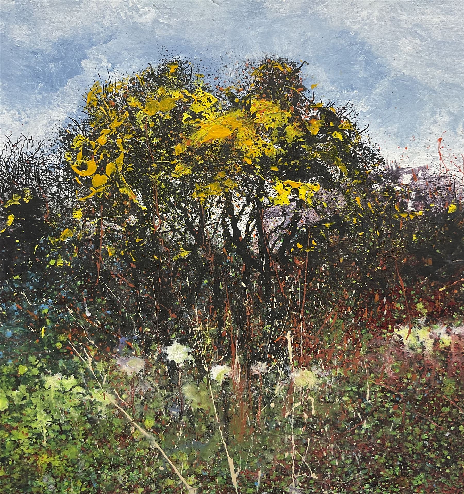 John Thornton (Northern British 1944-): Gorse, mixed media signed with initials, further signed verso 18cm x 17cm 