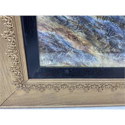 Alexander Molyneux Stannard (British 1898-1975): Horse and Cart through Moors and Moorland Sheep Landscape, pair watercolours signed 37cm x 63cm (2)