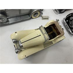 Franklin Mint - five 1:24 scale die-cast precision models comprising 1930 Bugatti Royale Coupe Napoleon, 1933 Duesenberg SJ Twenty Grand, 1935 Mercedes Benz 500K Special Roadster, 1938 Jaguar SS-100, and 1947 Bentley 