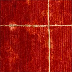 Two contemporary Moroccan Berber hand-woven rugs, deep madder red field of plain design, 199x153cm, other with deep madder red field with a simple lattice of ivory lines forming panels with some tonal variation, 190x146cm 