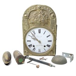 19th century French longcase clock movement, the white dial inscribed Dumont, a L'Isle sur...