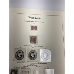 Great British Queen Victoria and later stamps including imperf penny blues white lines added, penny reds, Various King Edward VII, King George V, King George VI and a small number of Queen Elizabeth II pre-decimals etc, housed in a Green lighthouse luxury loose leaf stamp album 
