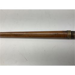 Late 19th/early 20th century sword stick/walking cane with 38cm fullered steel blade 85cm overall