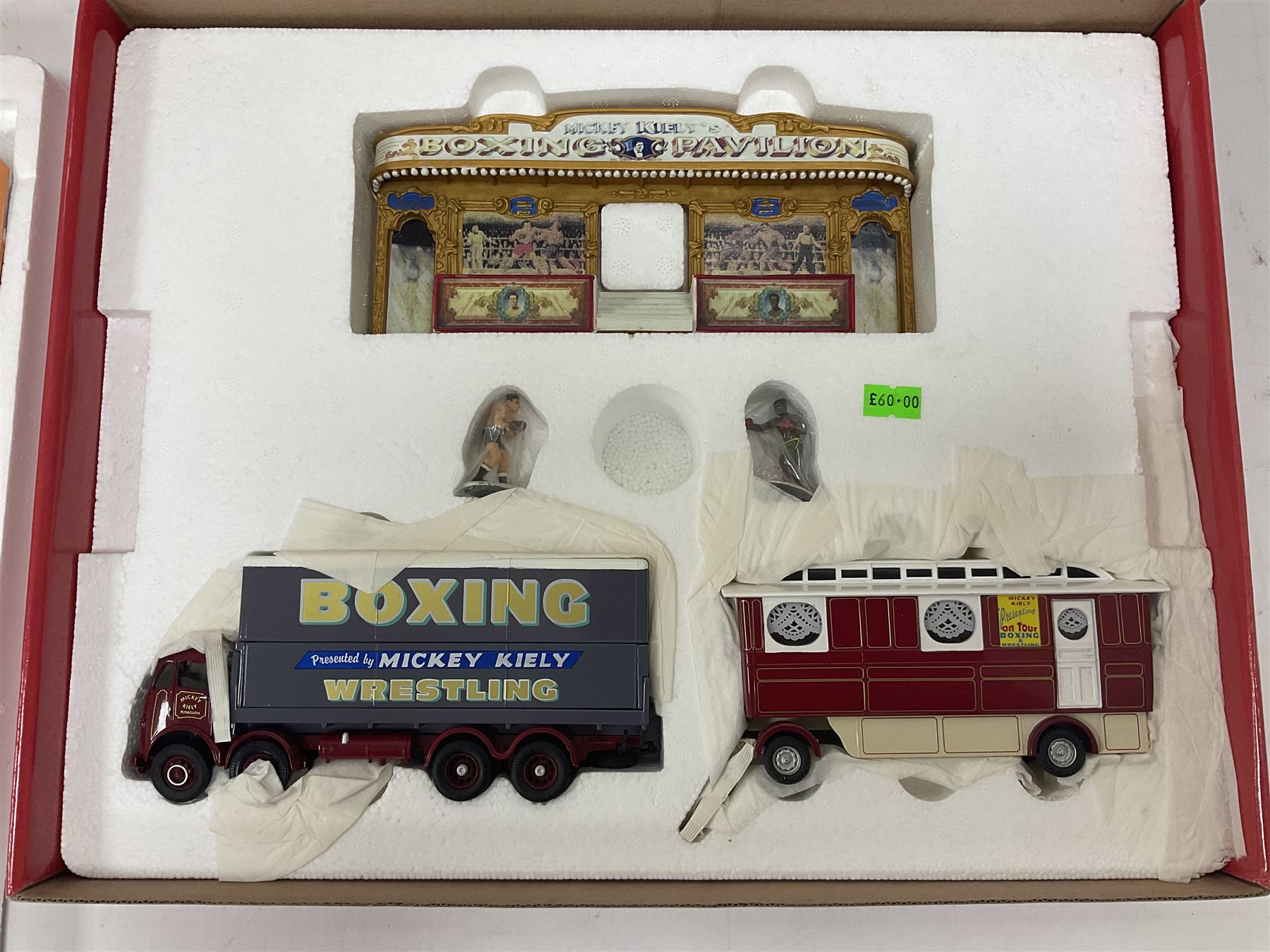 Corgi - Showman's Range 31012 Mickey Kiely Boxing Set; Premium Limited Edition The Greatest Show on Earth CC12606 Scammell Crusader Box Trailer Robert Bros.; limited edition 97893 A.E.C. Mercury Truck and Trailer J. Ayers; all boxed; together with large quantity of circus tickets, hand bills. flyers etc