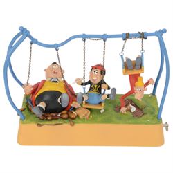 Four Robert Harrop Beano Dandy Collection figures, comprising The Roundabout Rascals BDMB1, The Beano Book Front Cover 1965 BDFC04, The Swining Scoundrels Musical Box BDM2 and Desperate Dan Gone Fishing BDS14, all limited First Edition with original boxes 