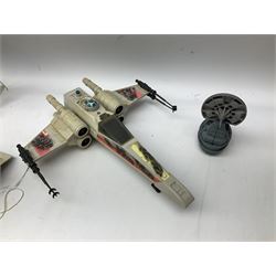 Star Wars - thirteen early 1980s vehicles/equipment including X-Wing Fighter; Snowspeeder; Slave 1 (Boba Fett's Spaceship); Scout Walker C7; Mobile Laser Cannon; Tripod Laser Cannon; Speeder Bike; Radar laser Cannon; two Vehicle Maintenance Energisers etc; all unboxed (13)