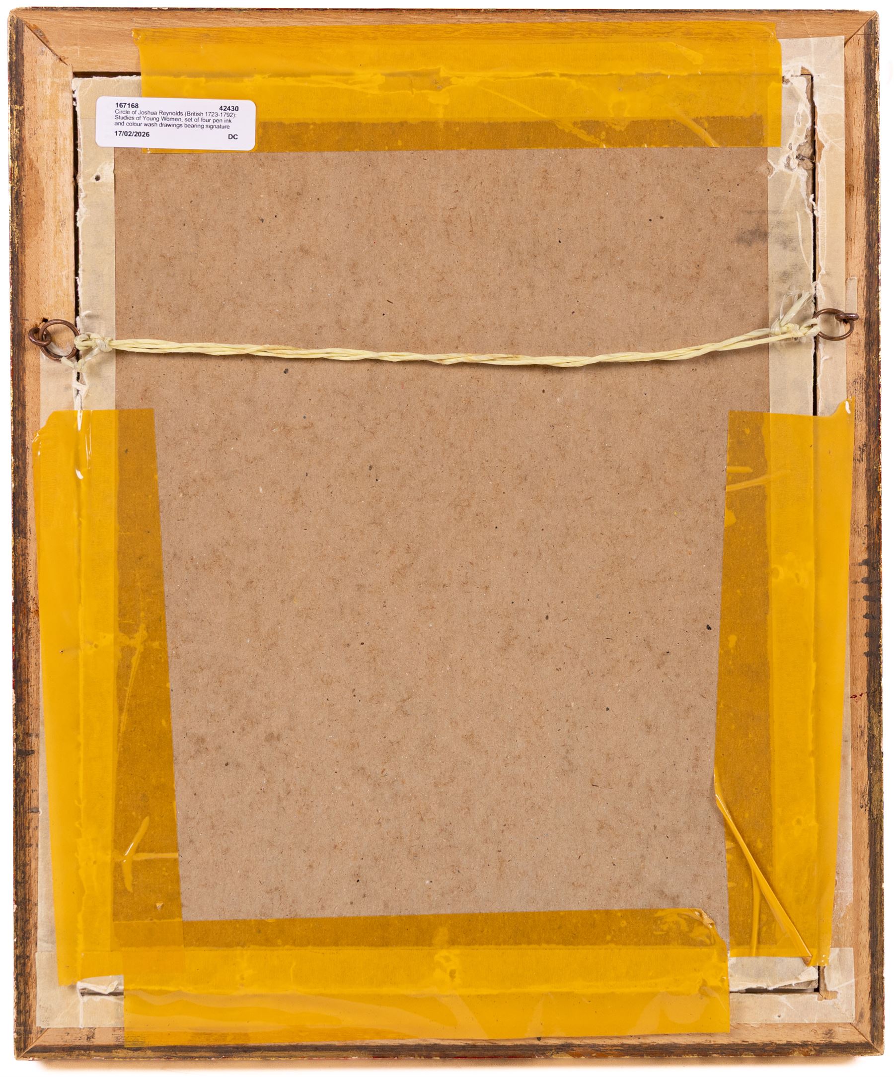 Follower of Joshua Reynolds (British 1723-1792): Studies of Young Women, set of four pen ink and colour wash drawings bearing signature and dated 1759, 20cm x 13cm - 15cm x 9cm (4)