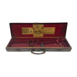 Leather shotgun case, the red baize line
