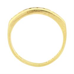 18ct gold diamond half eternity ring, channel set with eight round brilliant cut diamonds, London 1990