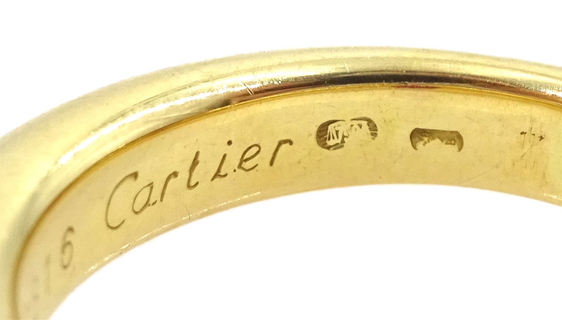  Cartier Ellipse 18ct gold single stone ruby ring, hallmarked, boxed