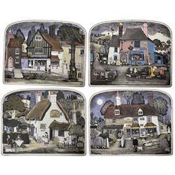 Graham Clarke (British 1941-): 'T-4-2' 'Hovis' 'OXO OXO' and 'Nice Stuff', set of four limited edition hand coloured etchings signed titled and numbered in pencil 13.5cm x 17cm (unframed) (4)