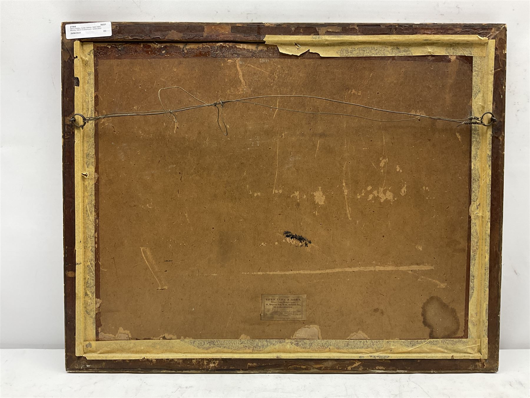 Henry Barlow Carter (British 1804-1868): Monkey Island Scarborough, watercolour signed, original John Linn gallery label verso 21cm x 32cm