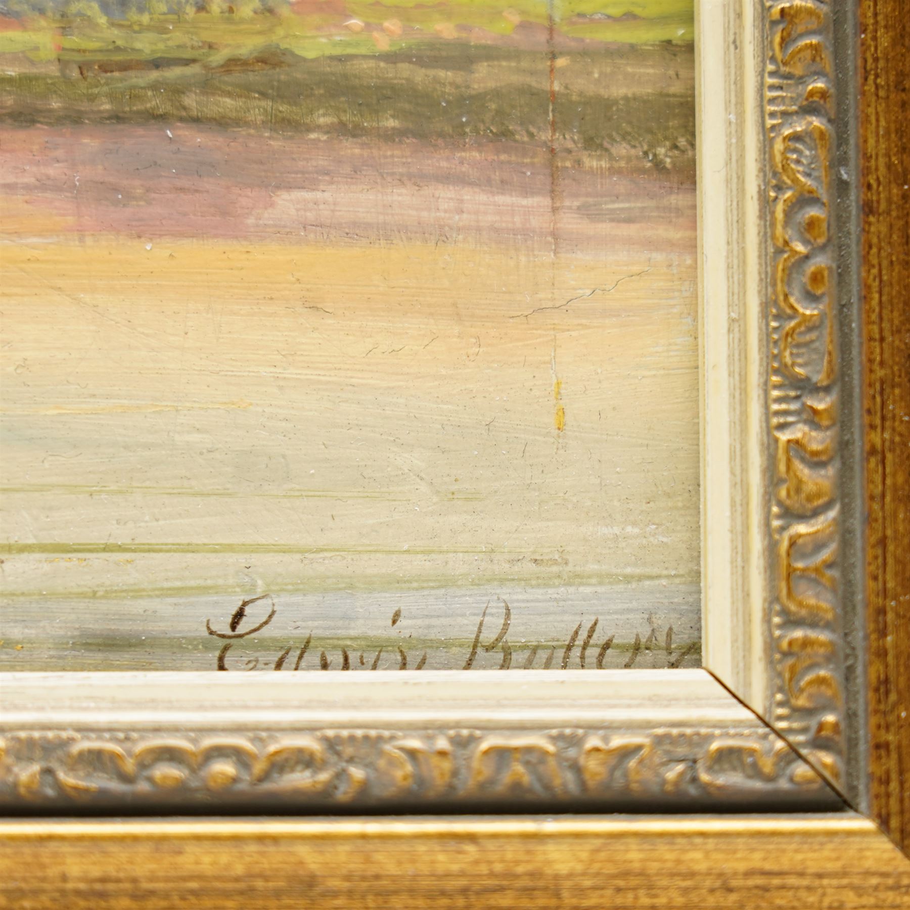 Edwin Buttery (British 1839-1908): Landscapes with Figures along the River Bank, set of three oils on panel signed 12cm x 18cm (3)