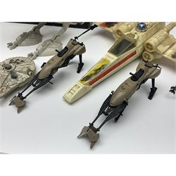 Star Wars - vintage vehicles comprising Rebel Armoured Snowspeeder and Tri-pod Laser Cannon; both boxed; Rebel Transport with 3 3/4