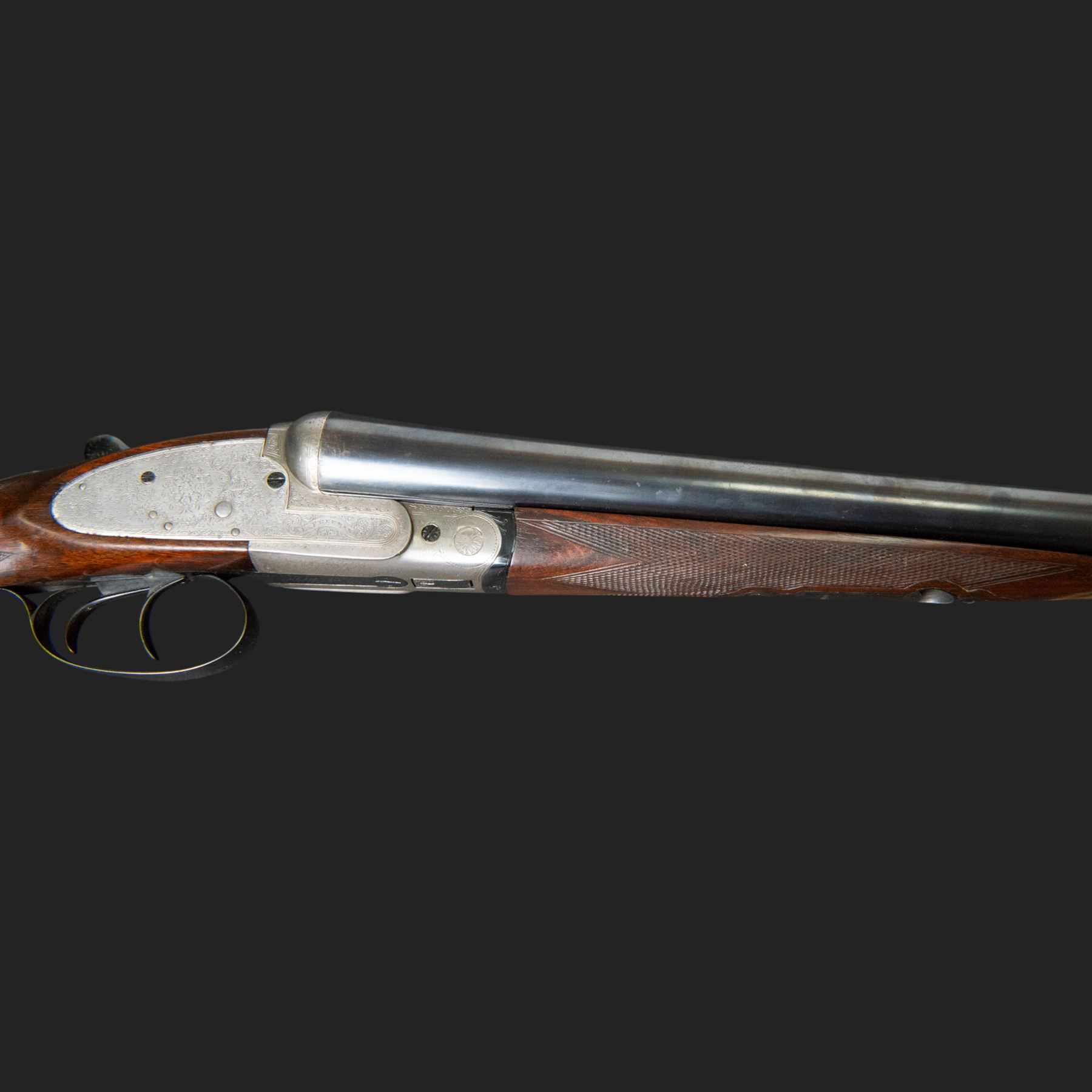 E Freeman, 12 bore double trigger sidelock, side by side shotgun, 71cm (28