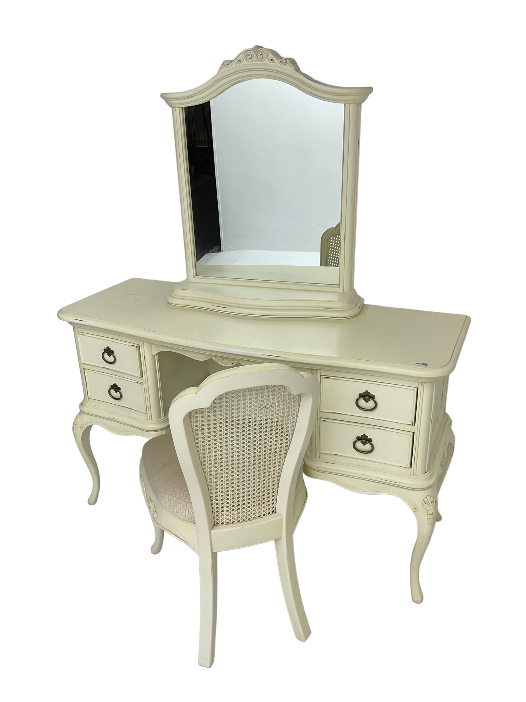 Willis and Gambier – dressing table with mirror and cane chair