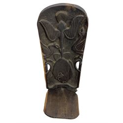 African carved hardwood birthing chair