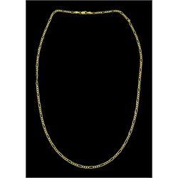 18ct gold Figaro link chain necklace, stamped 750