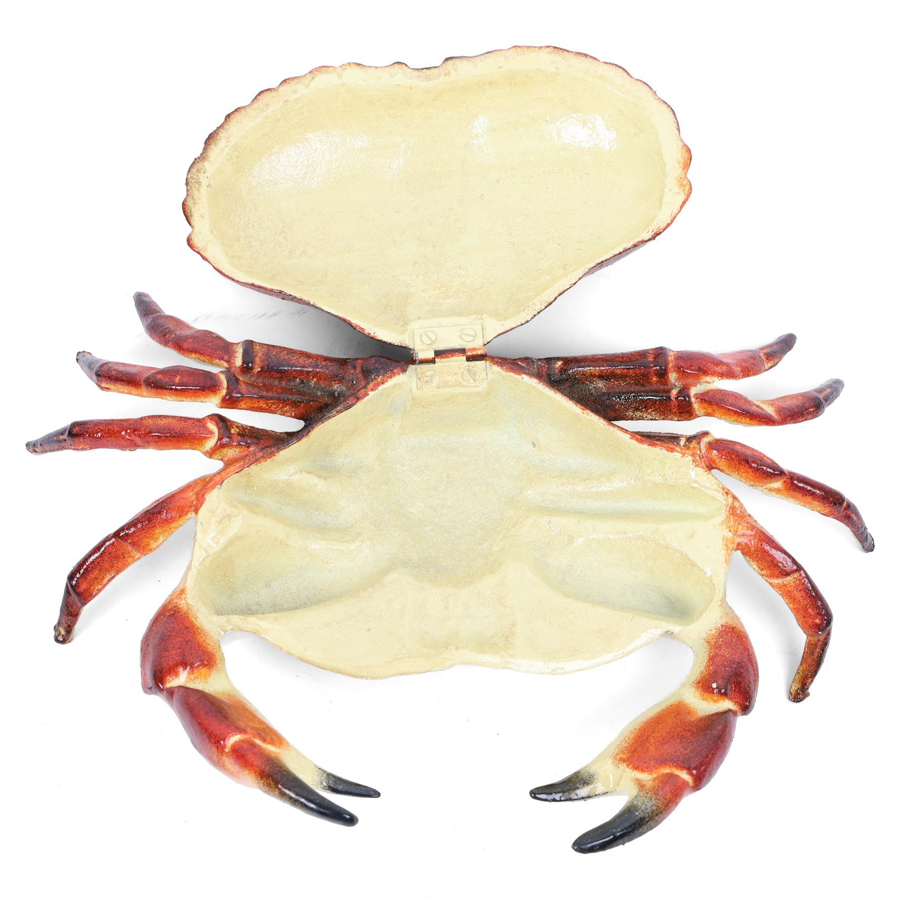 Cast iron box, modelled as a crab, H9cm, L34cm
