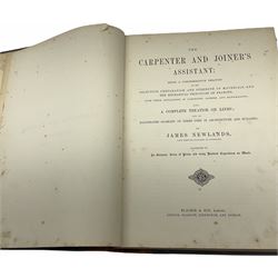 Newlands James: The Carpenter and Joiner's Assistant being a comprehensive treatise on the selection, preparation, and strength of materials and the mechanical principles of framing, half leather binding and Nicholson Peter (Thomas Tredgold): Practical Carpentry, Joinery, and Cabinet-Making, Half leather binding