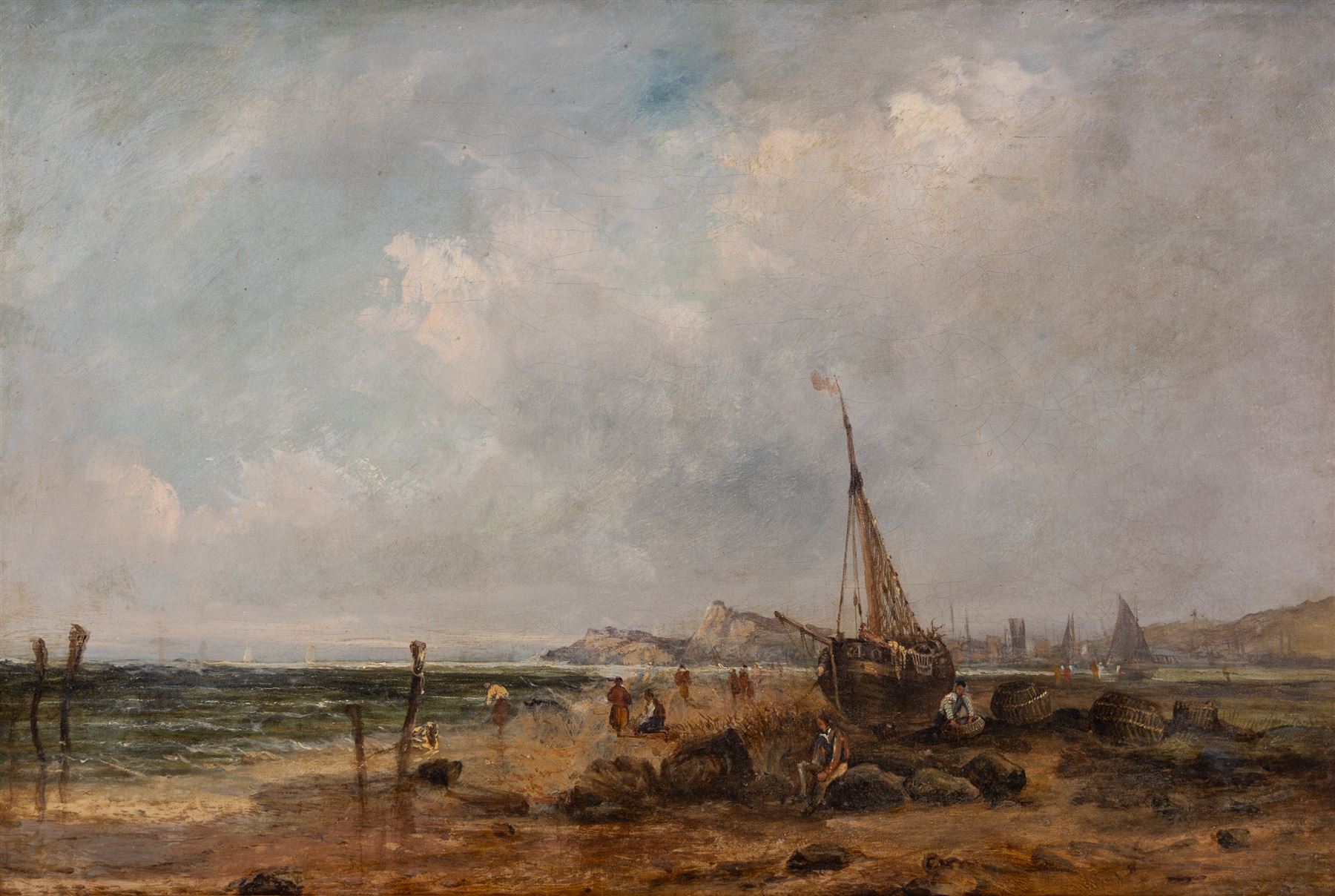 William Edward Webb (British 1862-1903): Port St Mary - Isle of Man, oil on canvas laid on to board unsigned 39cm x 59cm