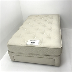 Small 4' double divan bed, three drawers and mattress, W121cm, H61cm, L192cm