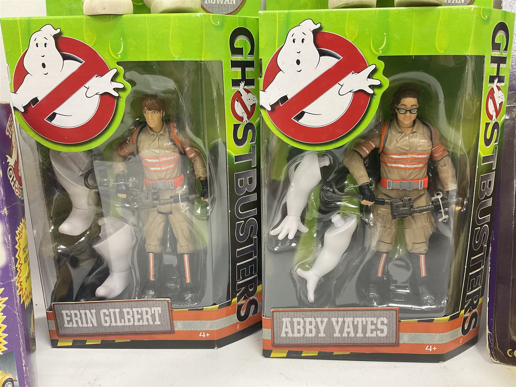 Ghostbusters - 'ECTO 1' car with two figures; ECTO-2 Vehicle, Highway Hunter Action Ghost Vehicle and Haunted Vehicles Air Sickness; all boxed; racing car with Egon Spengler driver; two 1984 Marshmallow Man figures; and four unopened carded/boxed figures etc