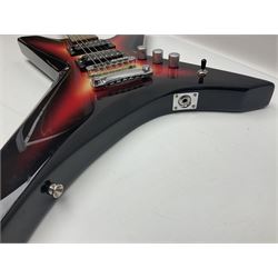 Jaxville X-Factor six-string electric guitar with three-tone X-shaped body L116cm overall.