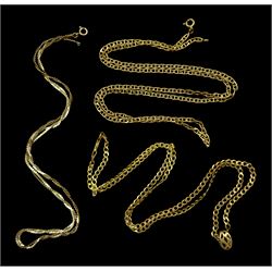 Three 9ct gold chain link necklaces
