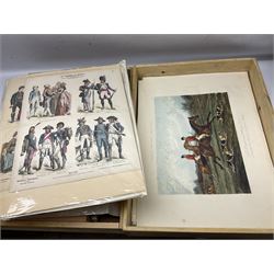 Large collection of reproduction prints, to include Margate, Kent by George Cook, The University and South Bridge Street, Edinburgh by Swanbeck, etc, in two boxes 