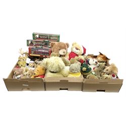 Large quantity of teddy bears together with boxed Corgi Mobilgas Mack LJ 6 tanker and two Corgi Eddie Stobart die cast lorries