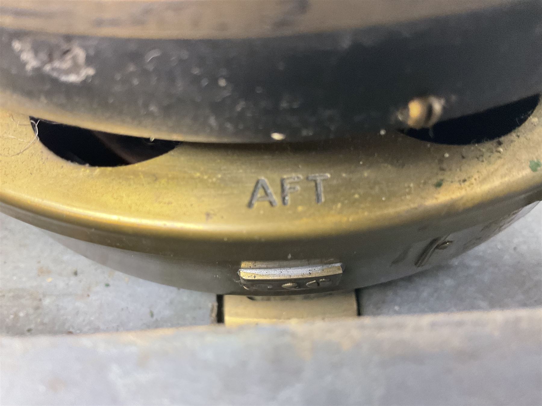  WWII period Type P10 aircraft compass, 16.5cm diameter brass rim marked “Type P10” and “No 1130B”, spring mounted onto brass base with Air Ministry plate marked “Crown A.M. No 6A.1671”; in original grey painted wooden box