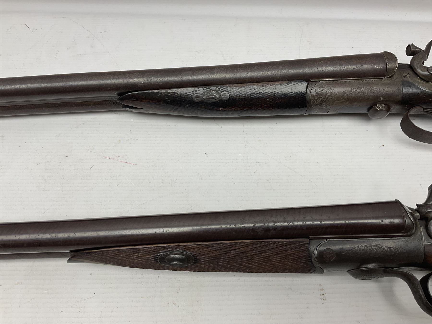 SHOTGUN CERTIFICATE REQUIRED - 19th century John Adams of London 12-bore double barrel side-by-side hammer gun with screw under-lever opening, 76cm (30